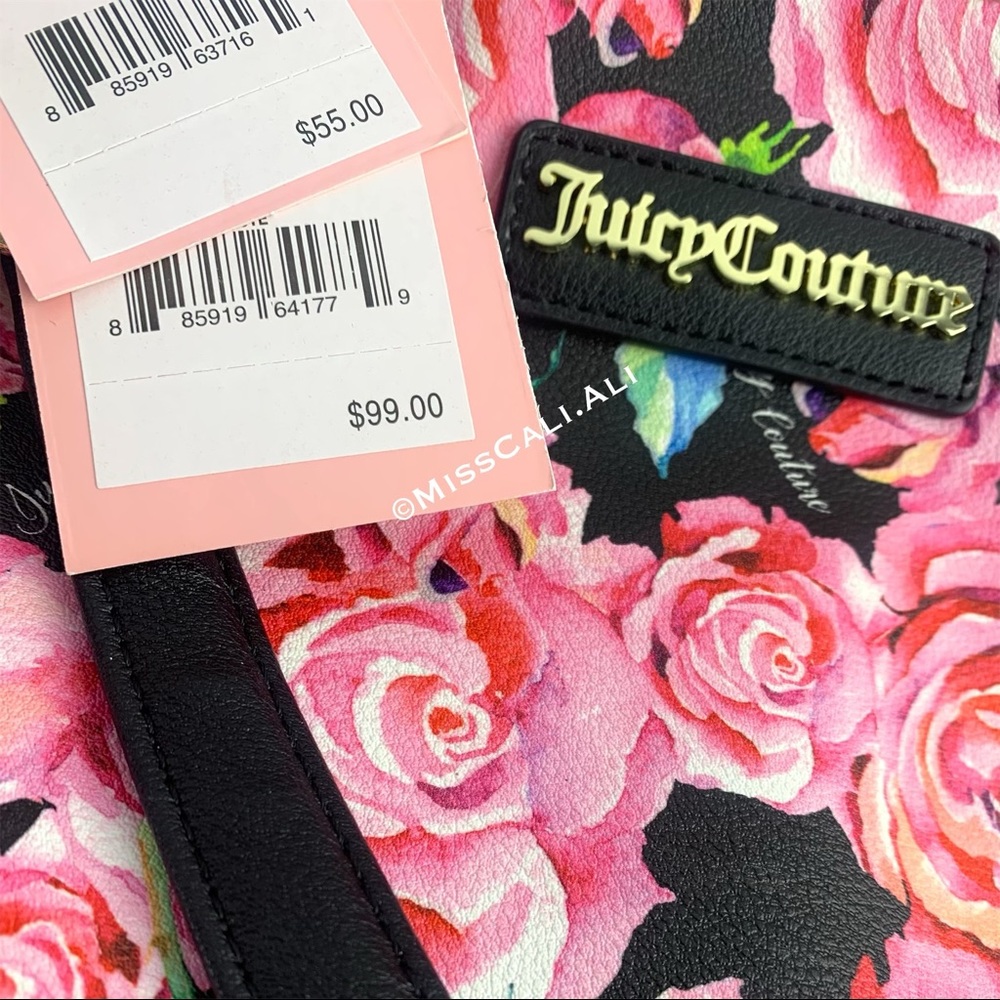 JUICY COUTURE SET 🌹 Floral Rose Tote Bag & Wallet - Picture 15 of 16